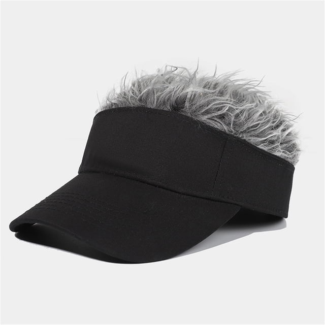 Visière Ajustable avec Perruque Casquette de Baseball à la Mode pour Hommes et Femmes Visière pour Cheveux Bérets Chapeau pour Femmes Gris