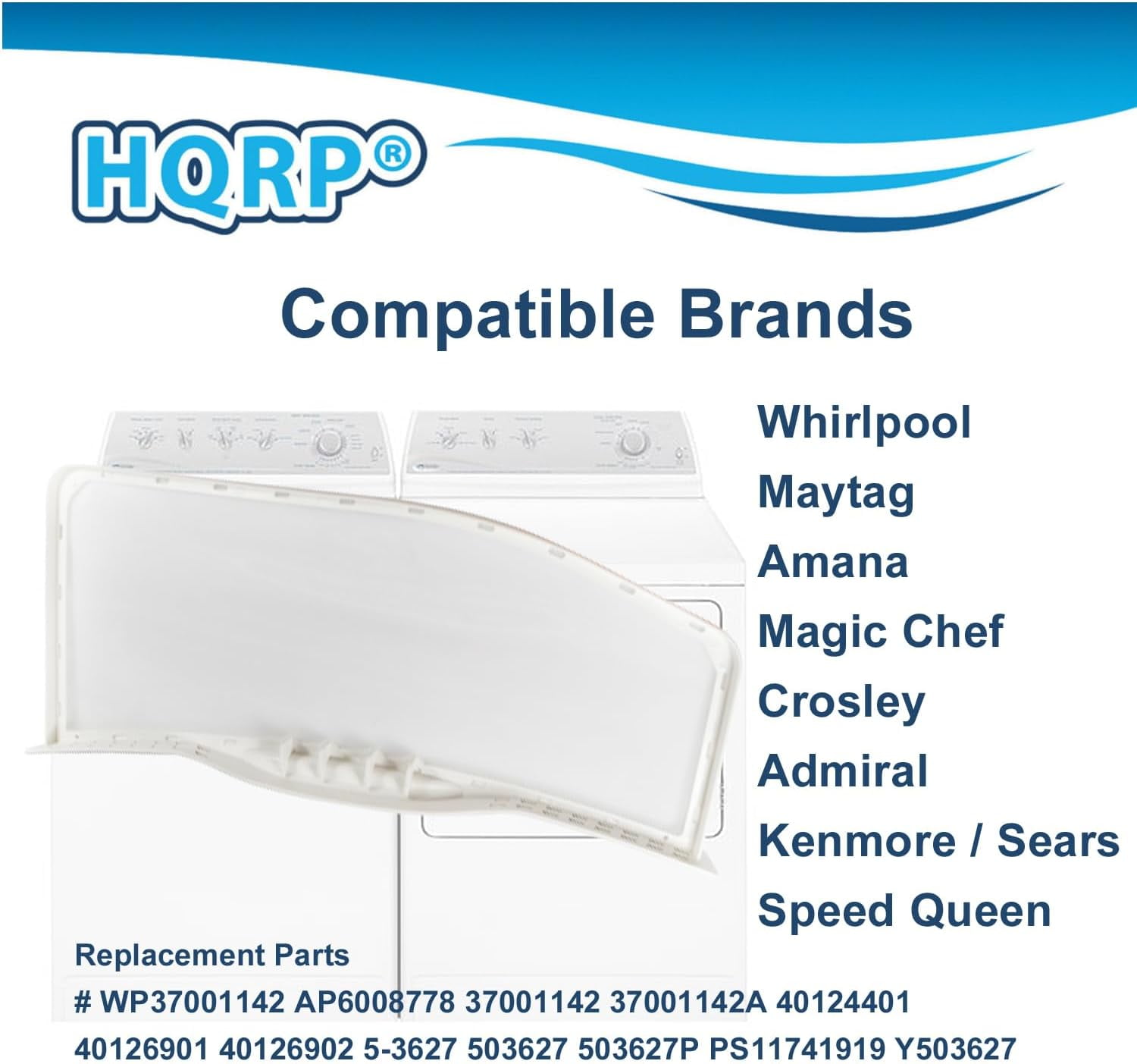 HQRP 2-Pack WP37001142 Dryer Lint Filter Replacement for Whirlpool Amana Maytag AP6008778 37001142 40124401 PS11741919 Y503627