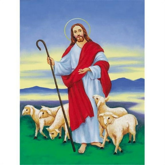 Jesus the Good Shepherd Flag Canvas House Size