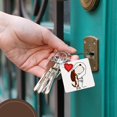 thumbnail image 6 of 3dRose, Cute Funny Basset Hound Dog with Heart Love Balloon Cartoon, set of 2 Key Chains, 6 of 7