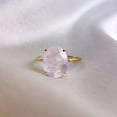 thumbnail image 2 of Natural Rose Quartz Ring, 14K Solid Yellow Gold Rose Quartz Ring, January Birthstone Ring, Oval Cut Rose Quartz Ring, Engagement Ring, 2 of 10