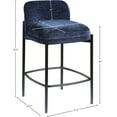 thumbnail image 3 of Meridian Furniture Burton Navy Chenille Fabric Stool (Set of 2), 3 of 8