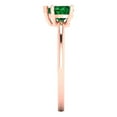 thumbnail image 3 of Solitaire Engagement Ring for Women - 1.25ct Simulated Emerald in 18K Rose Gold Promise Ring, 3 of 6