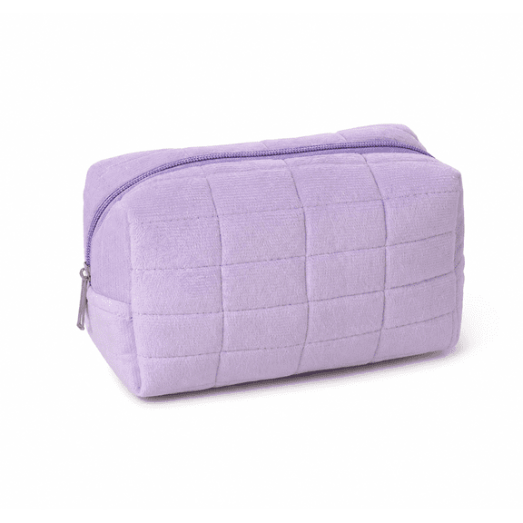 Soft Velvet Cosmetic Bag, Large Capacity Travel Toiletry Pouch for Women, Zippered Makeup Organizer with Inner Compartments for Skincare & Brushes