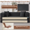 thumbnail image 7 of 78 Inch Convertible Sofa Bed, Oversized Boneless Couch with High Arms, Deep Seat Corduroy Sleeper Sofa, Folding Floor Couch with Side Pockets, No Assembly Cloud Lounge for Living Room (Dark Grey), 7 of 7