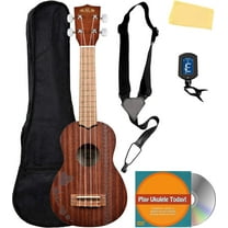 Kala KA-15S-H2 Satin Mahogany Soprano Ukulele - Hawaiian Islands Tattoo w/ Gig Bag