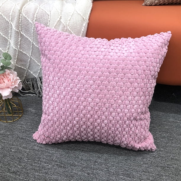 Xiao Hua Funda de cojín decorativo de 45x45cm, rosa - 1 unidad. Cojín decorativo con funda de poliéster y relleno de algodón PP, suave y duradero para la decoración del hogar, ideal para sofá/cama.
