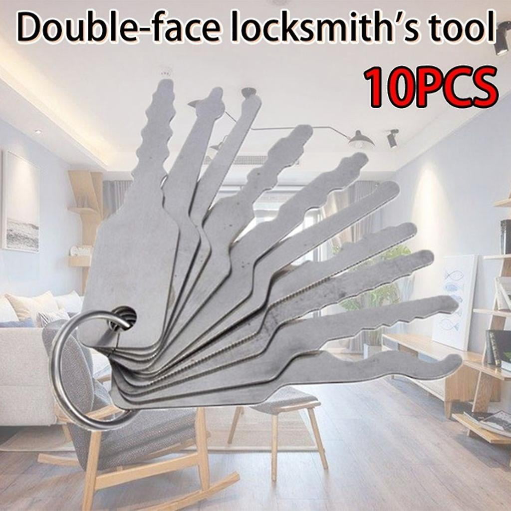 10Pcs Jiggler Keys Auto Car locks Etc Stainless Steel Lock Open Repair Keys Kit
