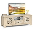 thumbnail image 1 of Gymax 55'' Retro TV Stand Media Entertainment Center w/ Mirror Doors & Drawer Natural, 1 of 10