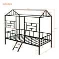 thumbnail image 4 of Bellemave Twin House Bed with Rails, Metal Cabin Bed Frame with Ladder, Playhouse Bed for Teens (Twin Size, Black), 4 of 10