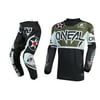 Oneal Element Warhawk Black/White/Green Motocross Dirt bike Offroad MX Jersey Pants Combo Package Riding Gear Set Jersey