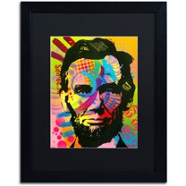 Trademark Fine Art "Abraham Lincoln II" Canvas Art by Dean Russo, Black Matte, Black Frame