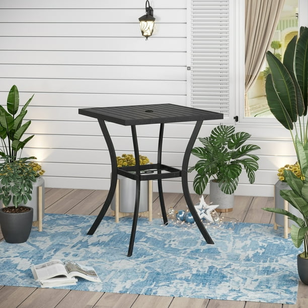 Sophia & William Patio Metal Height Bar Table Outdoor Bistro Square ...