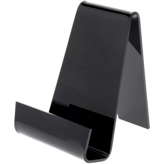 Plymor Black Acrylic Book Easel with 1.25" Ledge With Lip, 3.625" W x 4.5" D x 4.75" H (2 Pack)