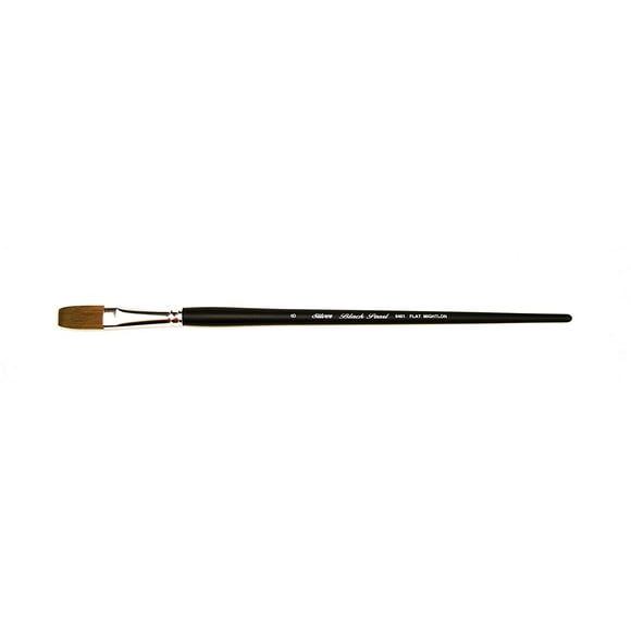 Silver Brush 6401-8 Black Pearl Mightlon Synthetic Long Handle Brush, Flat, Size 8