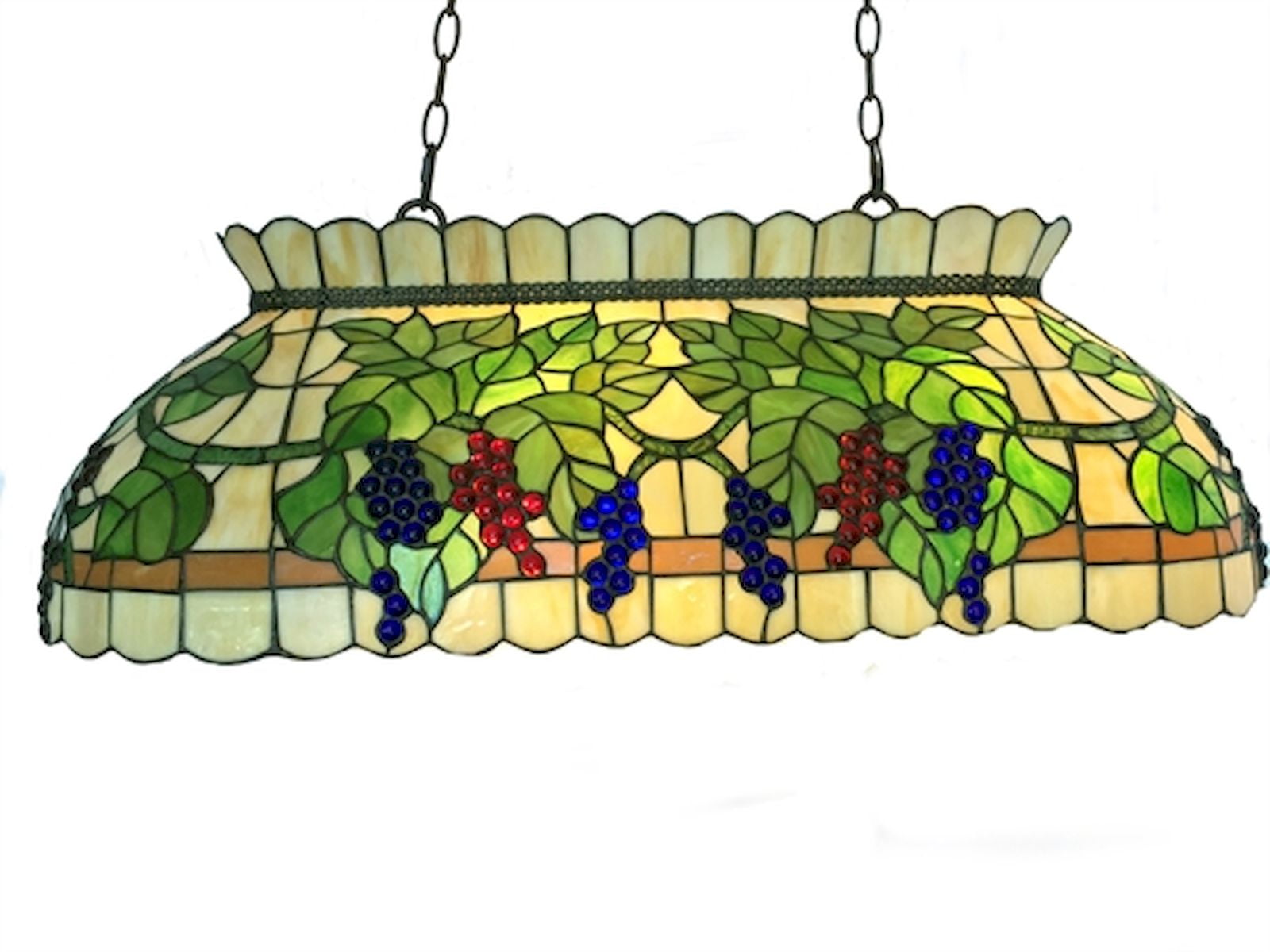 Stained Glass Fruits Pool Table Hanging Lamp