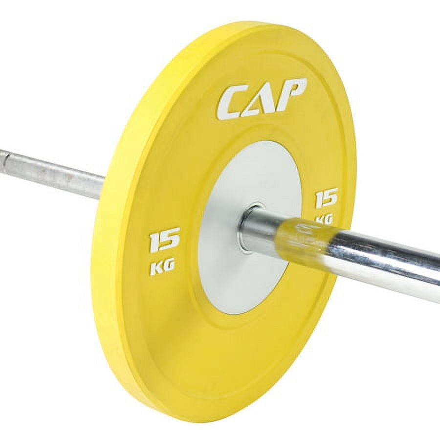 CAP 2" Olympic Competition Rubber Bumper Weight Plate with Steel Hub, 15 KG (33 lbs) Single