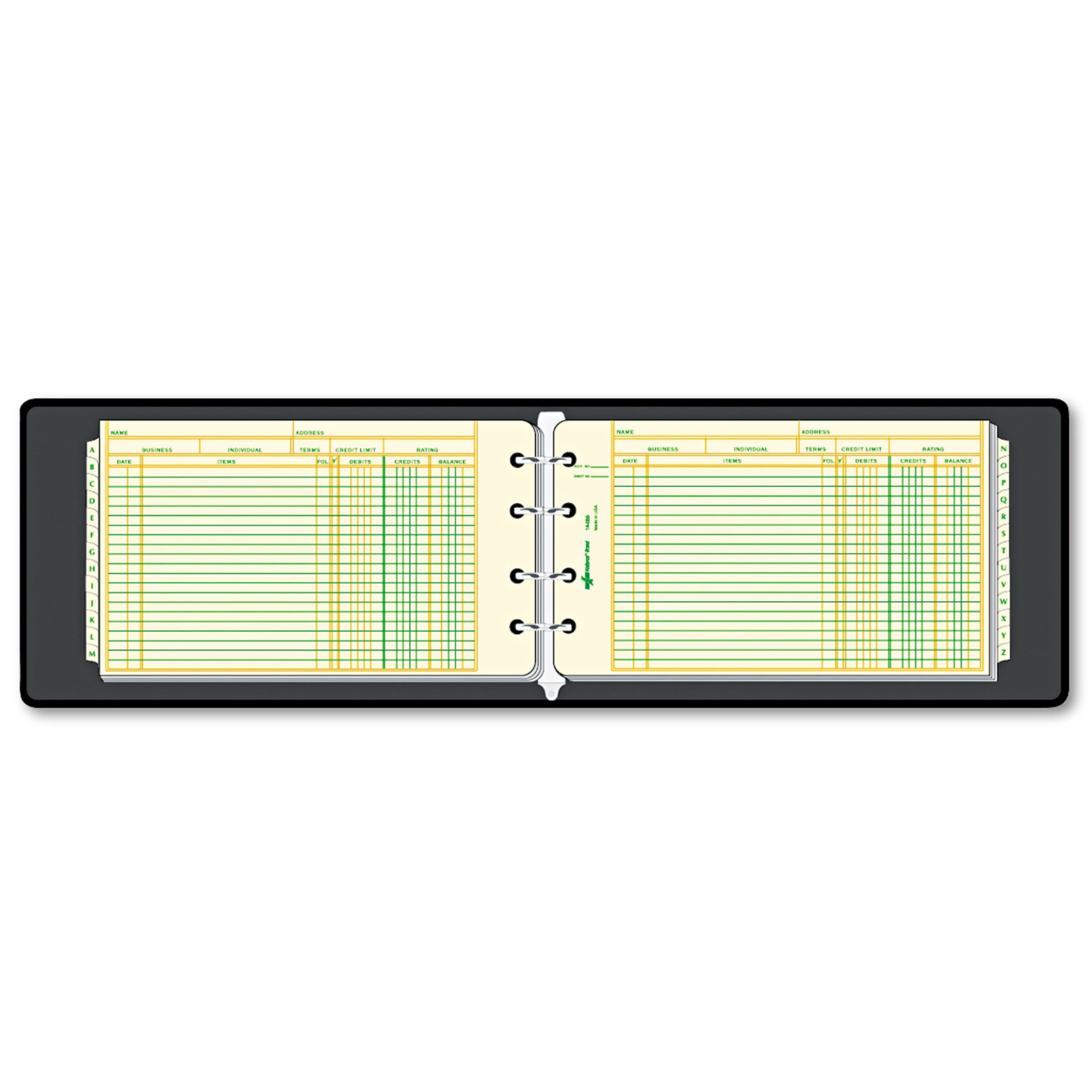 National FourRing Ledger Binder Kit ,LEDGER,4RNG,AZTB,5X8.5BK