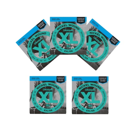 D'Addario Baritone Electric Guitar Strings 5-Pack EXL158 Extra Light