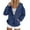 Navy, variant on Workout Clothes for Women Women's Solid Color Sweatshirt Women's Zip Up Hoodie Casual Button Front Jacket Soft Warm Winter Outerwear Cozy Pullover Sweatshirt For Everyday Wear