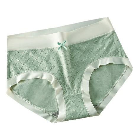 HCURIBAD Panties for Women Clearance Women s Floral Mid-rise Tummy Panties Hip Wrap Triangle Panties Seamless Underwear Cotton Underwear No Show Underwear  1x Ladies Panty Mint Green 2XL