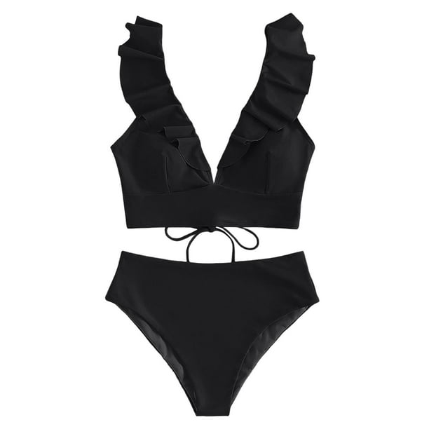 tobchonp Bikinis 2023 Mujer Push Up Bathing Suit Women Solid Color