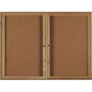 Aarco Products WBC3672-3R Enclosed Bulletin Board Walnut Frame