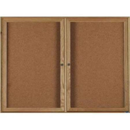 Aarco Products WBC3672-3R Enclosed Bulletin Board Walnut Frame