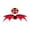 A006- Vermilion, variant on All Ages Halloween Light Pink Felt Bat Wing and Mask Set 2 Piece for Dress Up Trick Or Treat and Halloween Party Activities