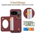 thumbnail image 6 of Decase for Google Pixel 9 / 9 Pro Case, Luxury Soft Rhomboid PU Leather Wallet, Shockproof Protective Phone Cover for Google Pixel 9 / 9 Pro with Crossbody Landyard,Winered, 6 of 9