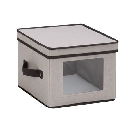 - Mainstays Natural Canvas Small Window Storage Box, Gray