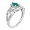thumbnail image 2 of 10k White Gold Emerald & 1/4 Carat T.W. Diamond Teardrop Ring, 2 of 3