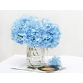 thumbnail image 2 of Silk Hydrangea Artificial Flowers Heads with Stems for Wedding Home Decor Pack of 6 (Purple), 2 of 5
