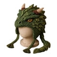 thumbnail image 2 of DIY Beginner Crochet Kit for Wearable Fantasy Hood Hat, Craft Set with Yarn & Accessories for Adults,Mystic Green Dragon, 2 of 6
