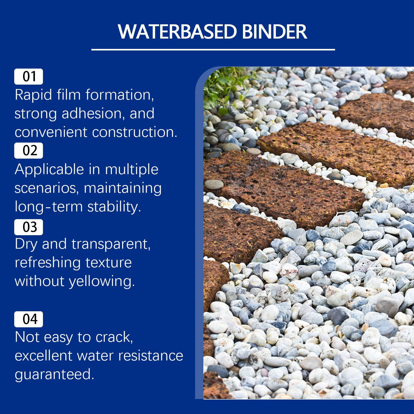 Gravel Adhesive,Mulch and Rock Glue for Landscaping and Stabilizing Mulch, Rock, and Pea Gravel,Waterproof Frost Thaw And Permeable Paving,Non-Toxic, Fast Drying Lasts For 3 Year