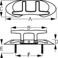 thumbnail image 2 of Sea-Dog Line 041404 Folding Stud Mount Cleat, Investment Cast 316 Stainless Steel, 2 of 2