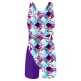 thumbnail image 3 of CHICTRY Girls Beachwear Summer Sleeveless Swimming Jumpsuit One Piece Bodysuit Rash Guard Purple 8, 3 of 5