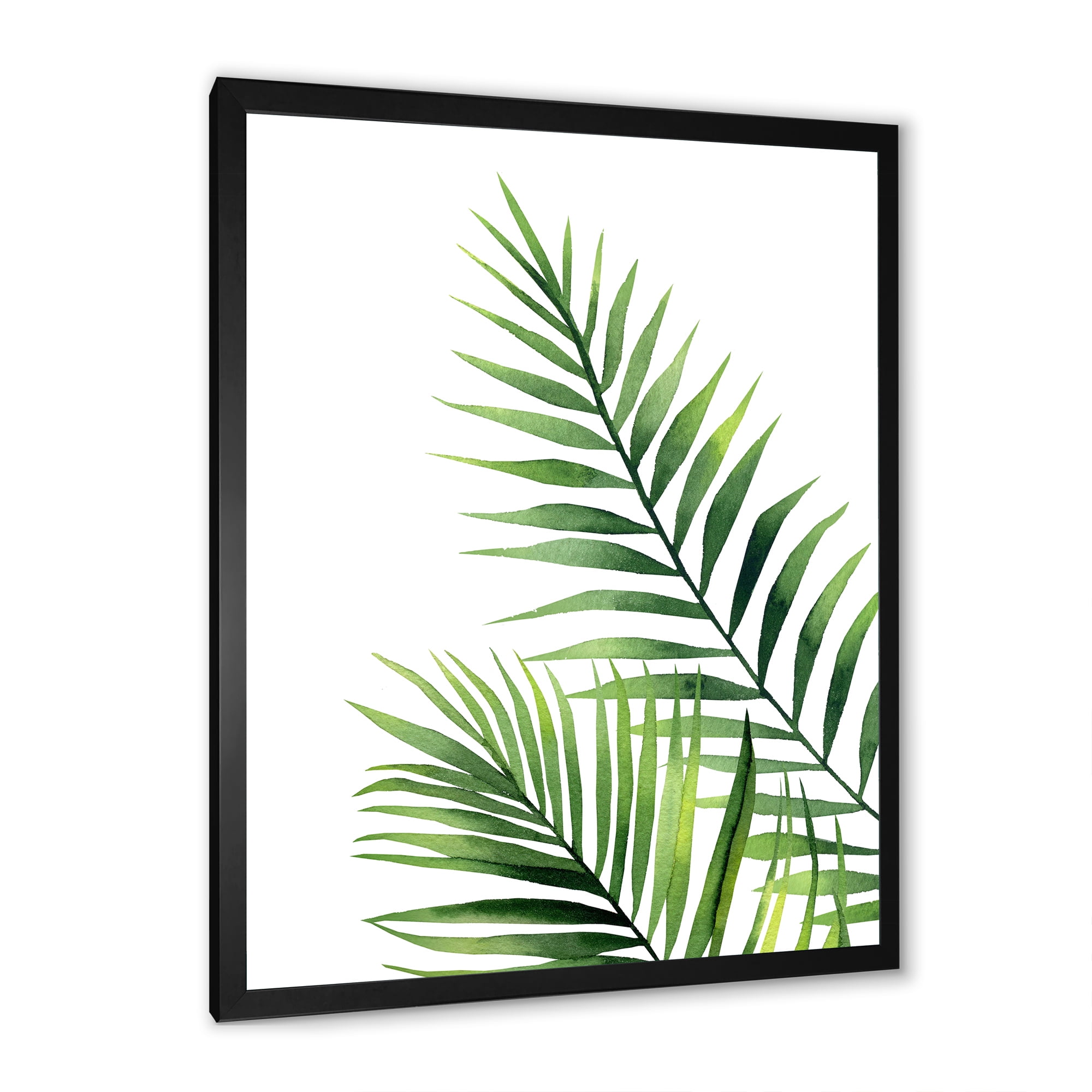 Designart 'Fern Plant Leaves Detail III' Farmhouse Framed Art Print
