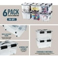 thumbnail image 4 of Stackable Storage Boxes - Clear Plastic, Black Seal, Modular Design 19 Quarts, 4 of 10