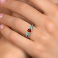 thumbnail image 4 of Gem Stone King 925 Silver and 10K Yellow Gold Red Garnet and Blue Zircon Engagement Ring for Women | 2.25 Cttw | Round 5MM | Gemstone January Birthstone | Size 9, 4 of 6