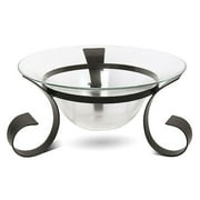 Glass & Iron Pillar Candleholder