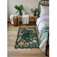 thumbnail image 3 of Moynesa 2'x3' Floral Rugs for Entryway, 2x3ft Washable Kitchen Rugs Ultra-Thin Soft Rug, Non Slip Indoor Door Mat Stain Resistant Boho Small Rug Low-Pile Throw Rug for Bathroom Bedroom,Dark Green, 3 of 8