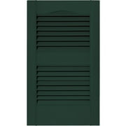 12 in. Vinyl Louvered Shutters in Midnight Green - Set of 2 (12 in. W x 1 in. D x 24 in. H (1.23 lbs.))