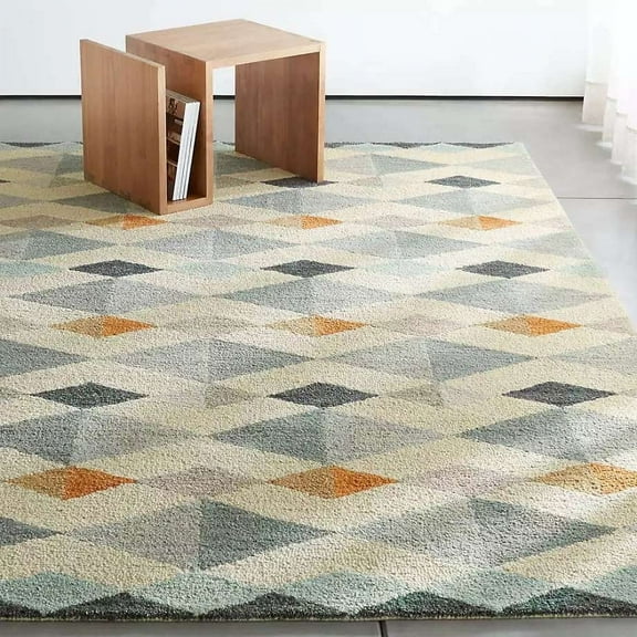 ALEF HOME Art Deco Tufted Multicolor Area Rug, 9x12 ft, Quick Dry