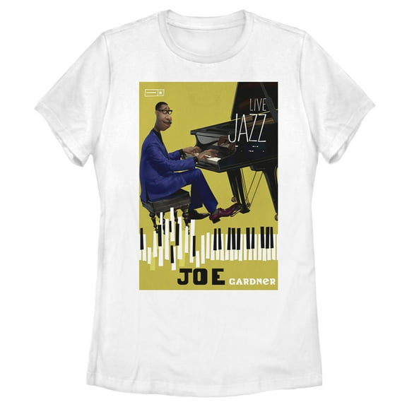 Women's Soul Joe Jazz Piano Graphic Tee White Large