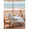 thumbnail image 2 of Outdoor Tablecloth with Umbrella Hole for Patio/Picnic/Party/Camping, Blue Coastal Waterproof Table Cloth Rectangle Table Cover Washable, Summer Beach Starfish Weeping Eucalyptus (54"x 80"), 2 of 8