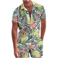 thumbnail image 1 of Traje de camisa informal de dos piezas con pantalones cortos de manga corta para hombre Pompotops  oipoqjl35605, 1 of 1