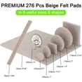 thumbnail image 2 of Felt Furniture Pads -278 Pcs Furniture Pads Hardwoods Floors Self Adhesive, Cuttable Felt Chair Pads, Anti Scratch Floor Protectors for Furniture Feet Chair Legs, Furniture Felt Pads, Beige, 2 of 7