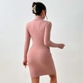 thumbnail image 3 of Sweater Dresses For Women Women's Sweater Dress Turtleneck Split Hem Sweater Dress Sweater Dresses Sweater Dresses for Juniors Dresses Woman Size Medium Womens Summer Wrap Dresses Wrap Dress Long, 3 of 5