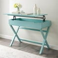 thumbnail image 3 of Pemberly Row Bureau Contemporain en Bois à Plateau Relevable, Bleu Turquoise, 3 of 13